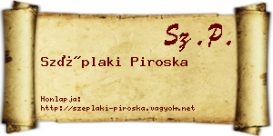 Széplaki Piroska névjegykártya